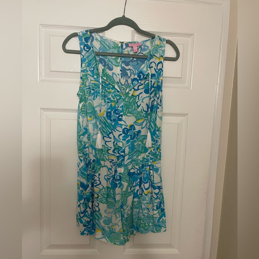 Lilly Pulitzer Tybee Sleeveless Shorts Romper Resort White In A Pinch